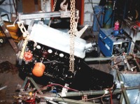 Engine being installed